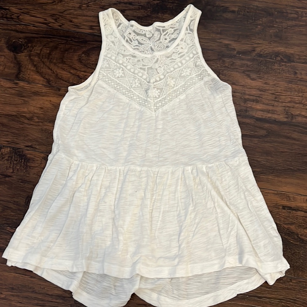 Express White tank top with lace detailing